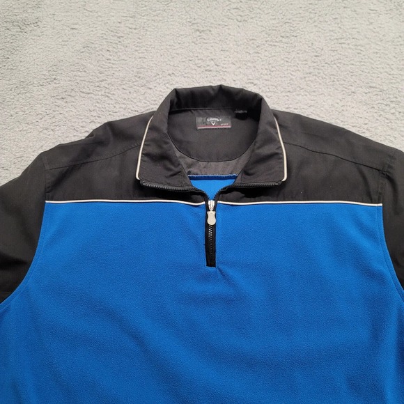 Callaway‎ Jacket Mens XL Blue Black Golf 1/4 Zip Sport Outdoors Classic Fleece - Picture 2 of 15